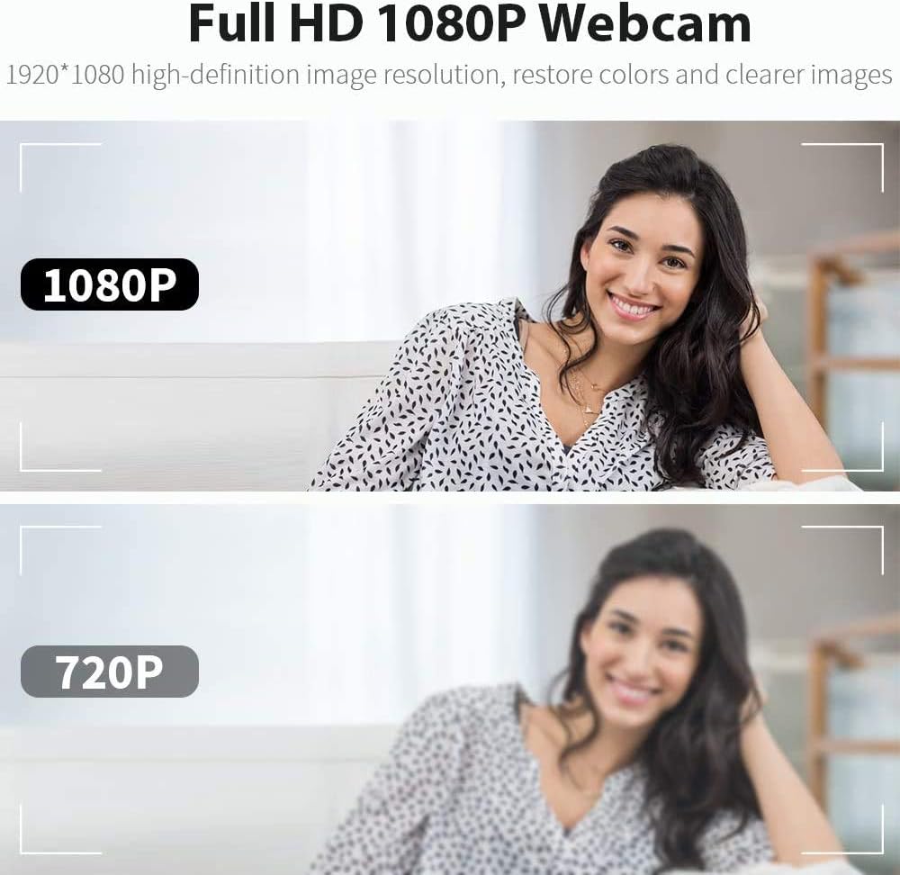 easyday 1080P HD Webcam with Microphone, Streaming Computer Web Camera for Laptop/Desktop/Mac/TV, USB PC Camera