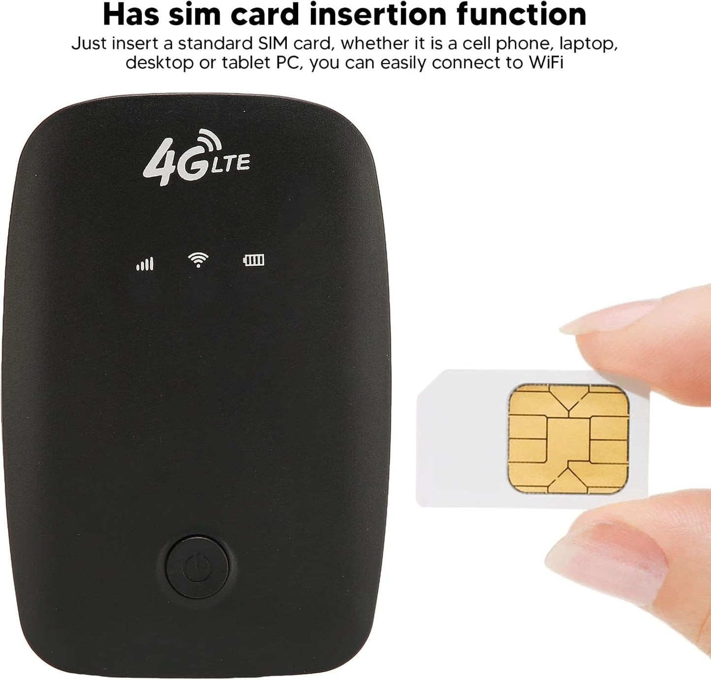 ciciglow 4G 140 Countries Mobile Hotspot Router, Portable Router with SIM Card Slot, Pocket Device with LED Display