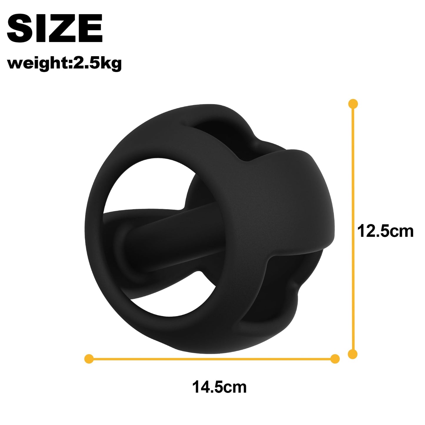 POWER GUIDANCE Spherebell Dumbbells + Kettlebell, Achieve Peak Exercise Performance while Minimizing Stress on Joints (Black-5.5LB)