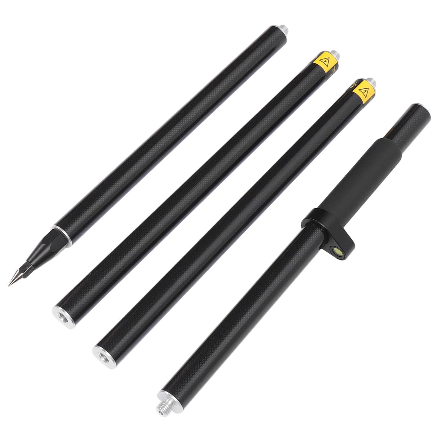 Land Surveying Equipment 4 Section Survey Pole 2 Meter 4 Section Survey Pole RTK Carbon Fibre Surveying Prism Pole with Level Bubble 0mm Constant