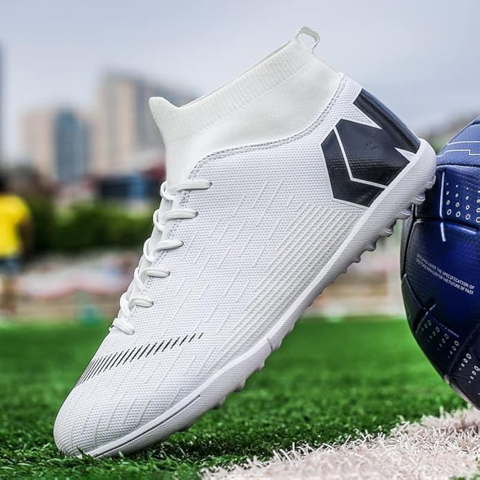 Men's Soccer Cleats Shoes Turf Indoor Football Cleats High Top Breathable Soccer Shoes Outdoor Training TF/AG