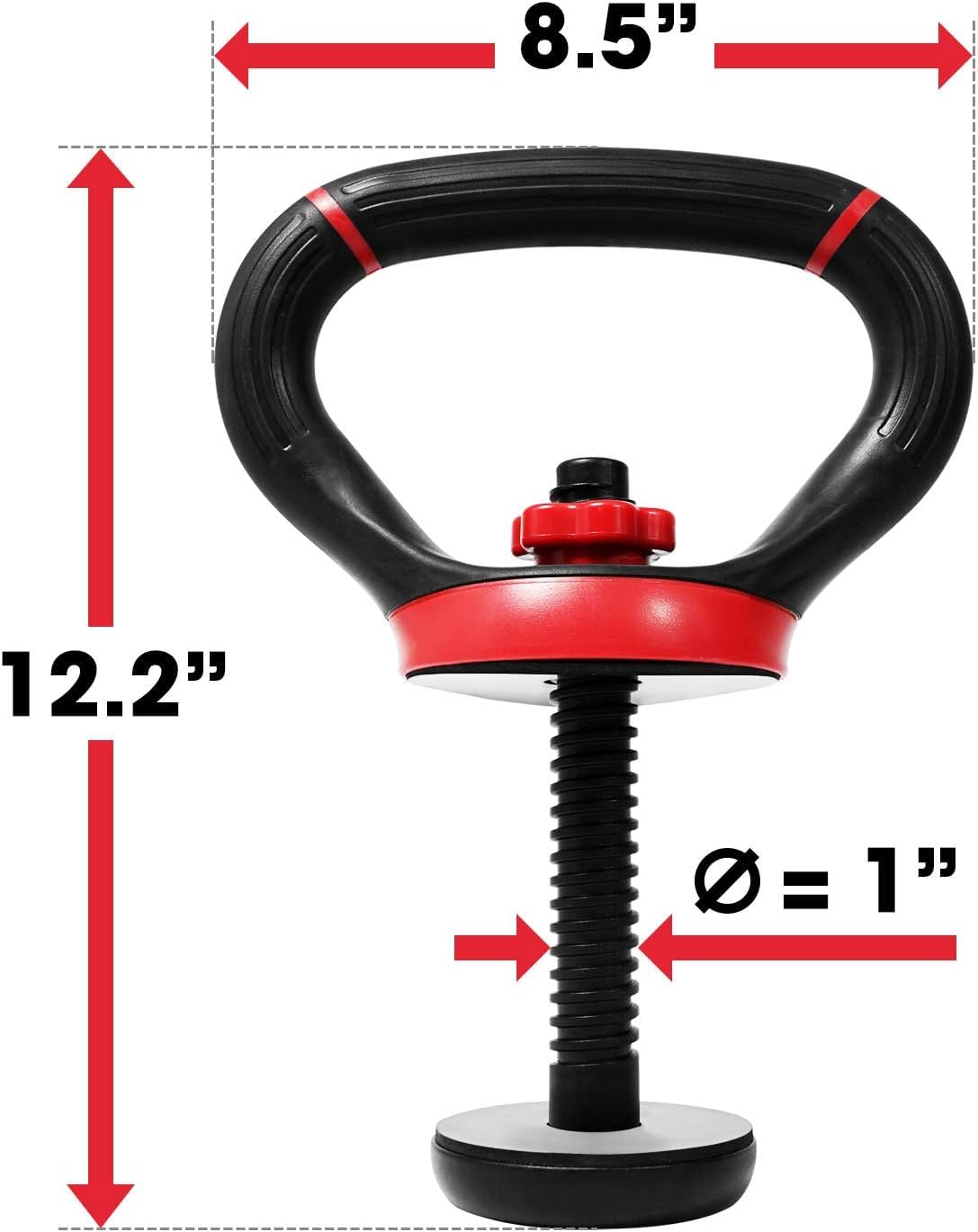 Yes4All Comfortable Grip Adjustable Kettlebell Handle Converter for 1 inch Weight Plates