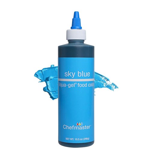 Chefmaster Sky Blue Liqua-Gel® Food Coloring - Vibrant Professional-Grade Dye for Icing & Fondant | 10.5 oz