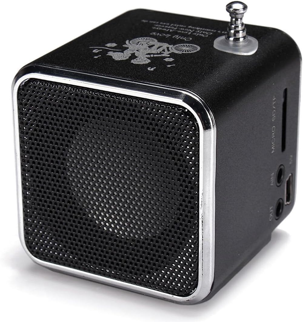 Longben MP3 Bluetooth Speaker,Digital Mini Portable FM Radio Radio mini Speaker USB SD TF Card Audio Player (Black)