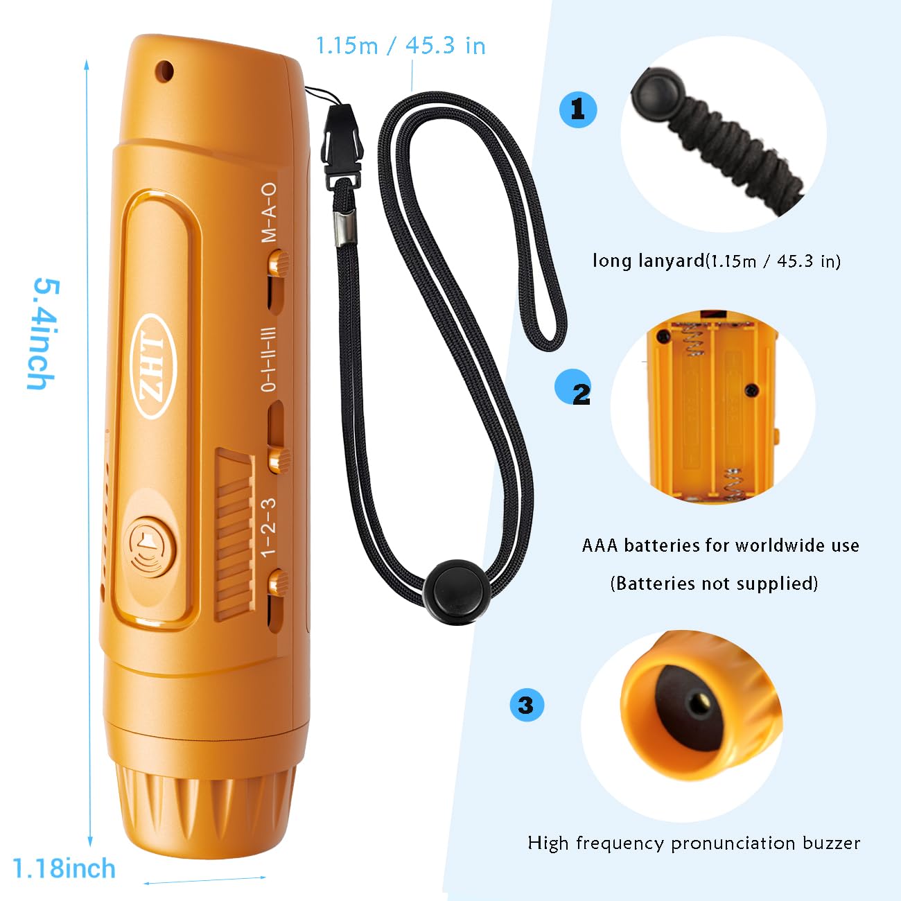 ZHT Electronic Whistle for Coaches, Referees, Teachers - 3 Tones & 3 High Volume, Battery Powered with Lanyard - Loud Sports Whistle for Volleyball Soccer, Outdoor Camping, Emergency Safety (Black)