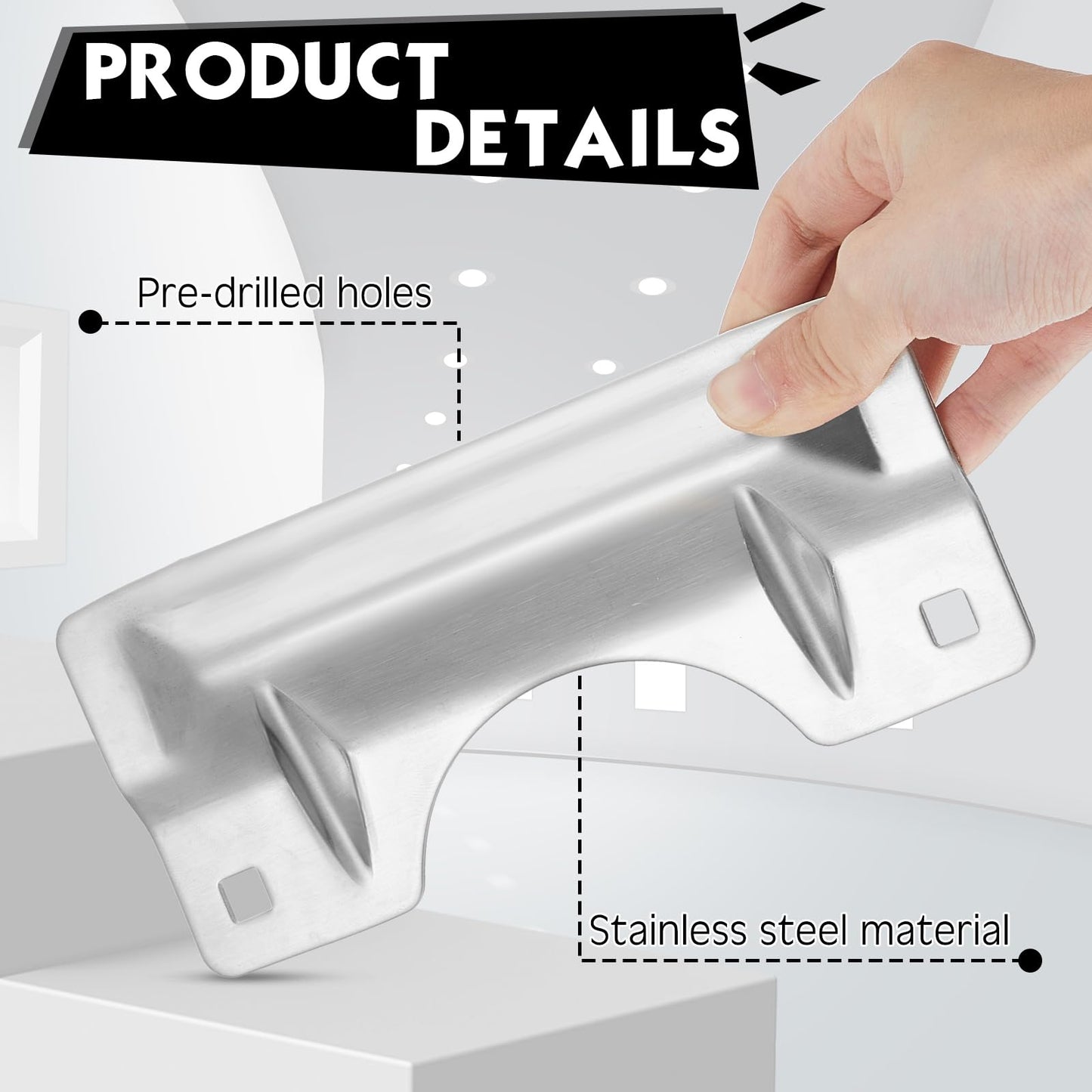 Landhoow 2 Pcs 3 x 7'' Door Latch Guard Plate Cover Stainless Steel Door Security Strike Latch Protector, Against Forced Entry Easy to Install for Home and Commercial (Reinforcement Ribs Style,Silver)