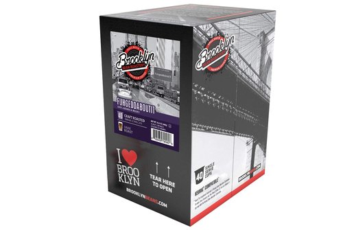 Brooklyn Beans Fuhgeddaboutit Gourmet Coffee Pods - Bold Dark Roast for Keurig 2.0, 40 Count