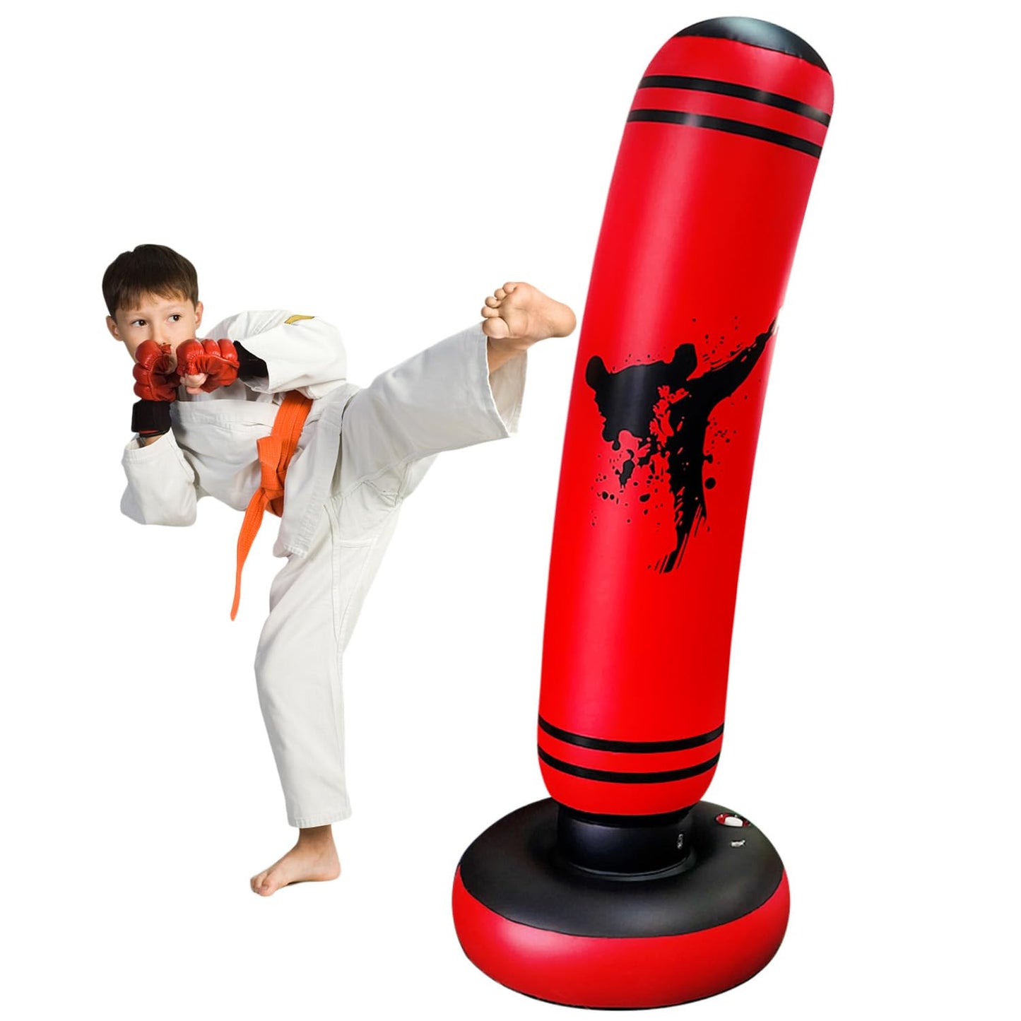 63 Inch Punching Bag Kid, Free Standing Boxing Bag for Kids,Inflatable Dummy, Inflatable Punching Bag, De-Stress Boxing Bag for Kids.