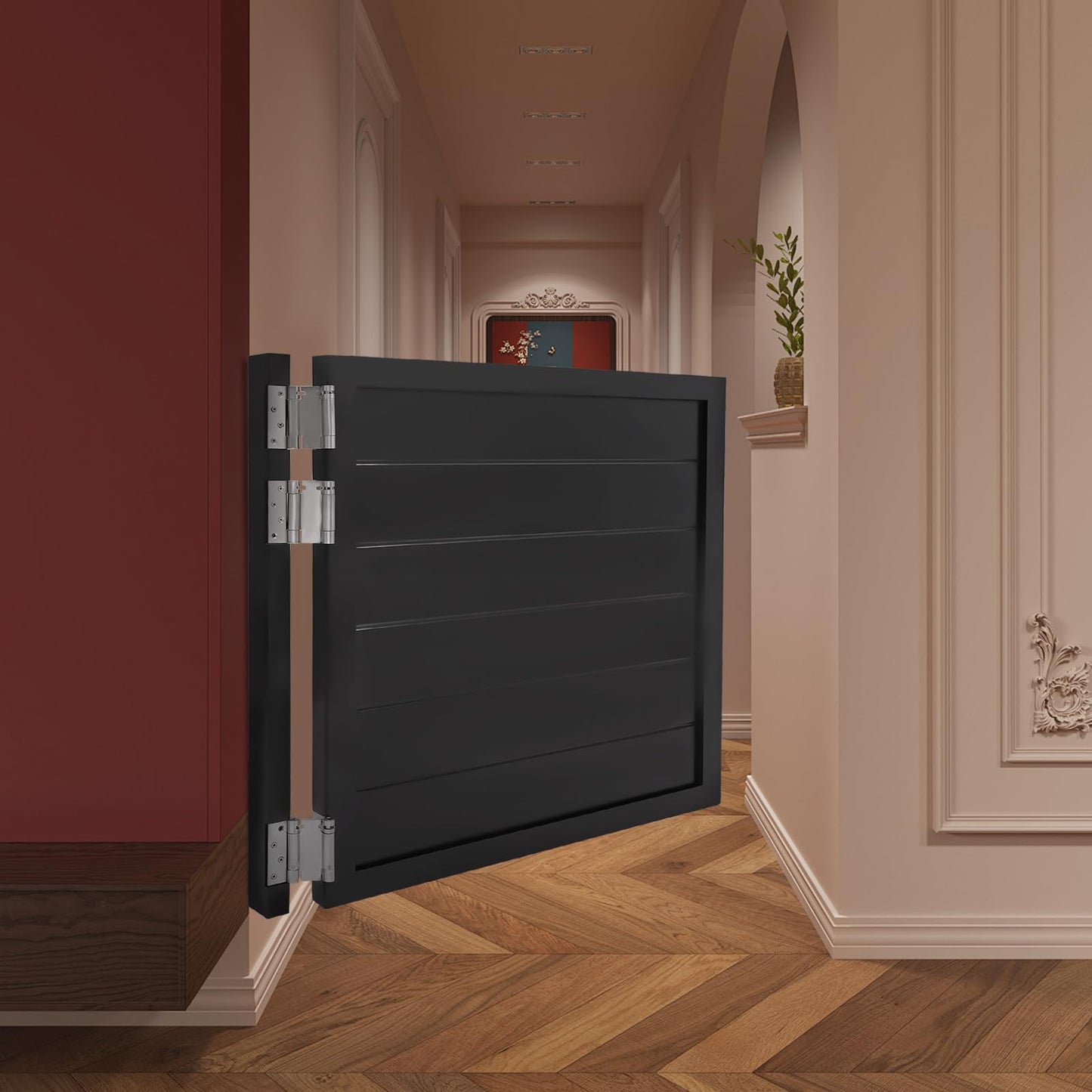 MOCHAG Swinging Doors Cafe Half Door, Solid Wood Saloon Partition Bar Freedom Single Dutch Door, 35.4x35.4in, Black