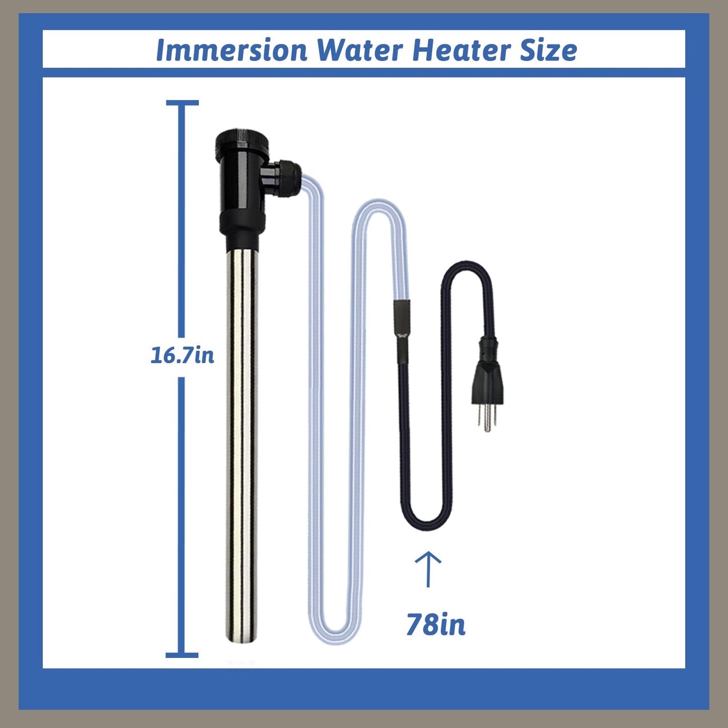 XCLBTFDC 2000W Immersion Water Heater Portable Electric Hot Tub and Pool Submersible Water Heater with WiFi Timer and Auto Shut Off for Spa, above ground pool, Bathtub, Swimming pool and Baptistry