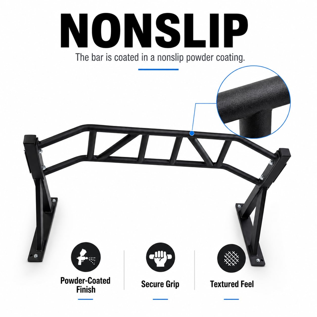 REP Fitness Heavy Duty Pull-Up Bar, Wall Mounted Multi-Grip, Home Gym Exercise Equipment for Chin Training, Garage Strength Workouts, Rings, Straps