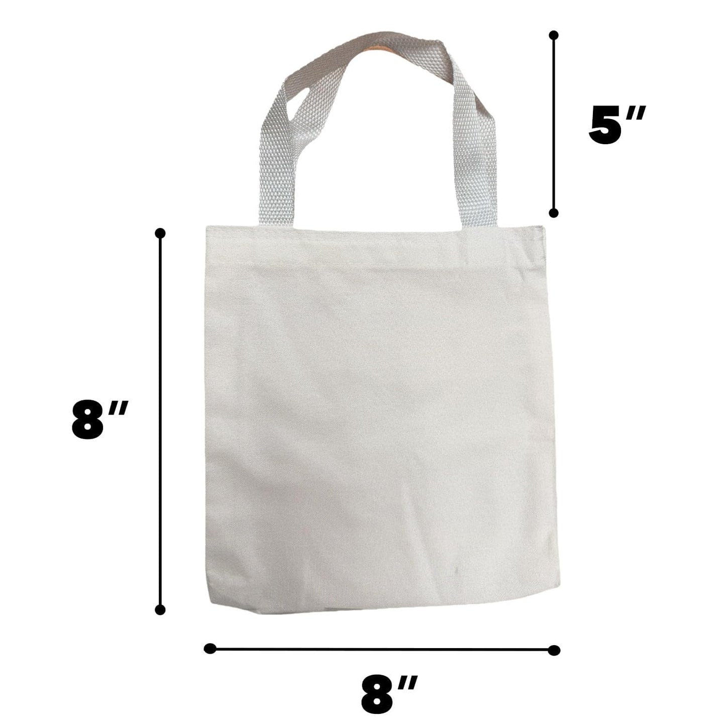 GiftExpress 26 Pack Canvas Tote Bags - 8" x 8" Reusable Small Canvas Bag in Natural Color - Bulk Small Goody or DIY Craft Bags w/Handles