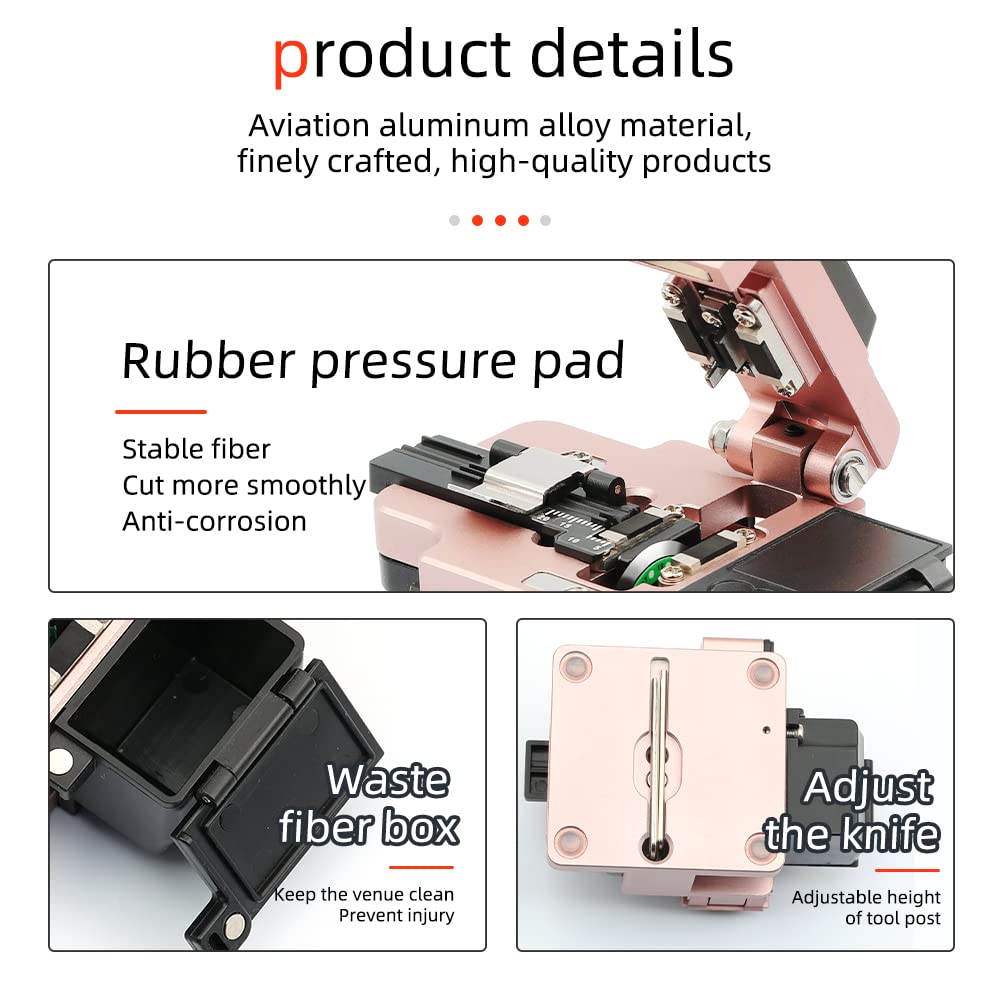 Fiber Cleaver Tool Cable Cutting Knife FTTH Fiber Optic Cables Knife Tools Cutter High Precision Cleavers 24 Surface Blade HS-30 Golden