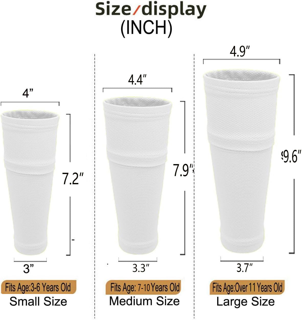 Soccer Shin Guards for Kid Youth Teen Adult - Shin Guards Sleeves with Inserted Pocket Cushion Protection Reduce Shocks and Injuries for TeamSports (White, Medium)