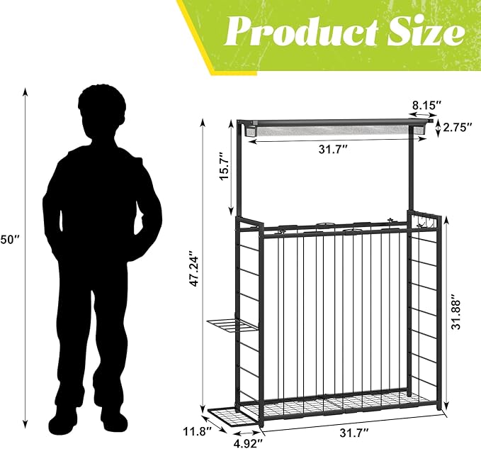 Large Sports Equipment Organizer, Garage Storage Ball Rack with Elastic Straps and 3 Hooks, Outdoor Toy Organizer Stand, Garage Organization Storage Rack for Basketball, Football, Soccer, Volleyball