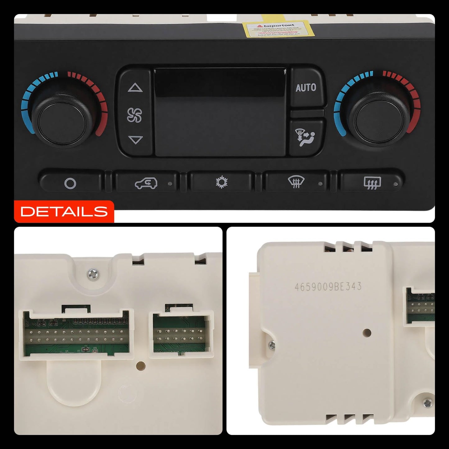 A-Premium Automatic Climate Control Module A/C & Heater Control Panel Compatible with Chevy, GMC & Cadillac - 2003 2004 Silverado, Sierra 1500/2500, Tahoe, Avalanche, Yukon - with Rear Window Defogger