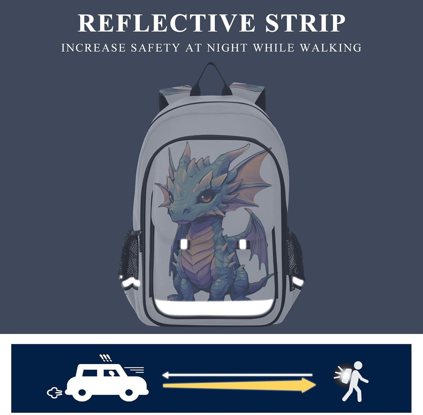 Backpack Daypack ALAZA Cute Baby Dragon Laptop Purse for Women Men Travel Bag Casual with Compartment & Multiple