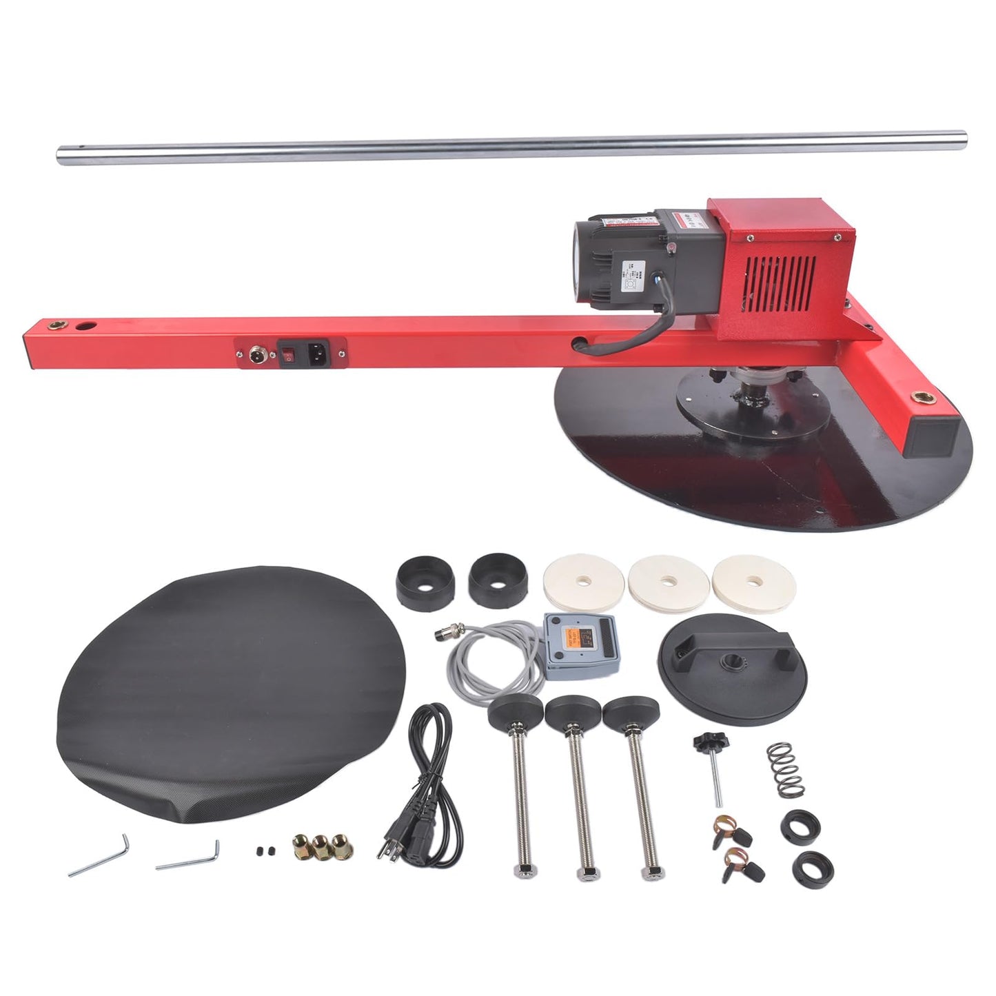 110V Electric Stretch Film Wrapping Machine, Heavy Duty Semi-Auto Tabletop Film Dispenser, 40cm Turntable, Compatible with Stretch Film ≤ 27.5", Foot Pedal Control for Packing & Shipping
