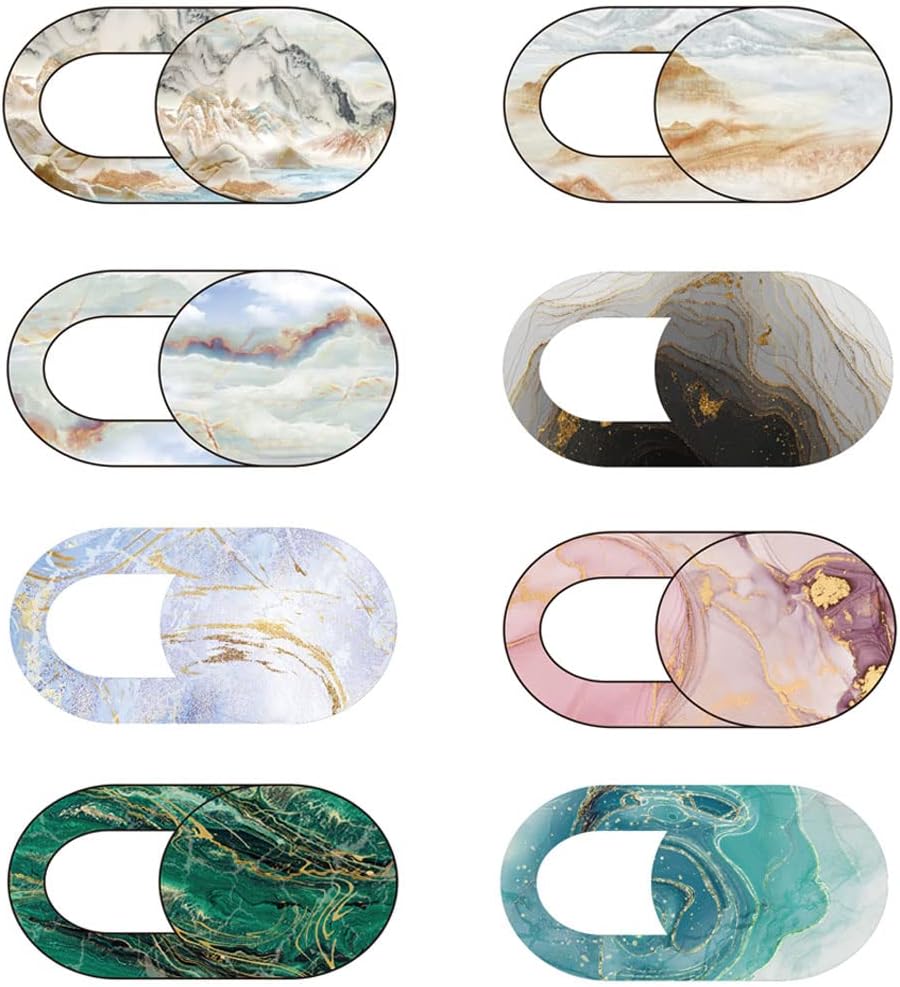 FadyRaye 8 Pack, Marble Laptop Camera Cover Slide Cute Webcam Cover Slide Phone Camera Cover, Ultra-Thin Computer