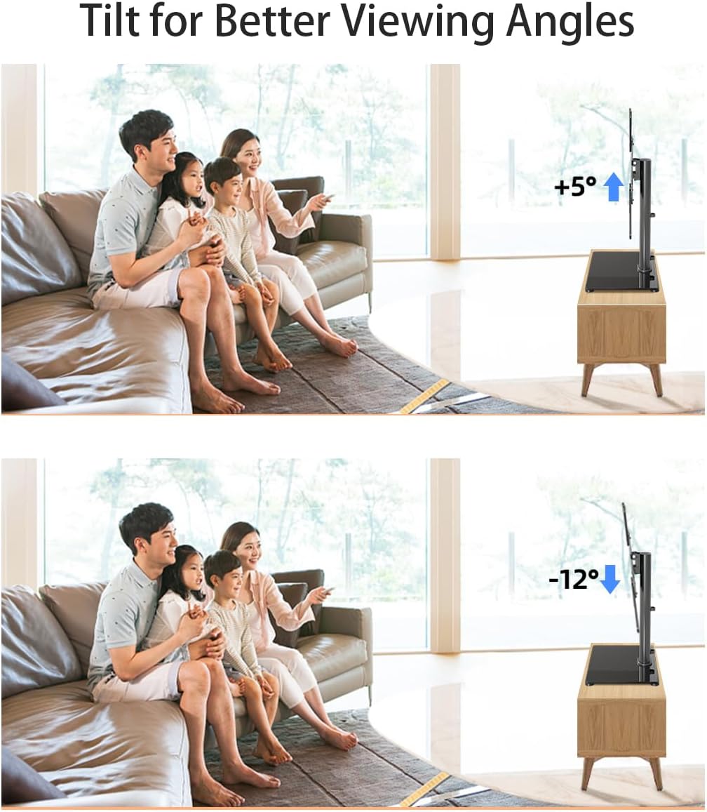 XINLEI 17-55 Inch 88lbs 400x400mm, TS102 Universal TV Stand Base, Table Top TV Stand for LCD/LED TVs, Height Adjustable