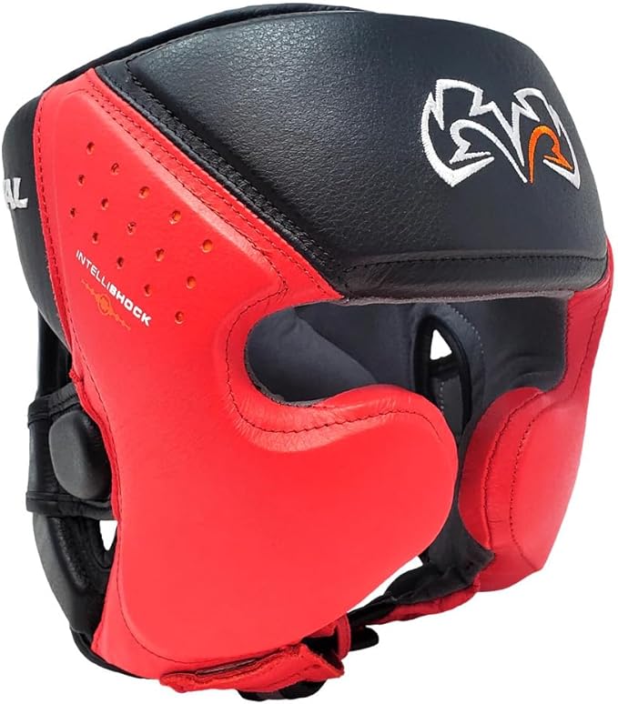 RIVAL Boxing RHG10 Intelli-Shock Headgear, D3O Front and Side Padding, Hook and Loop Back Adjustment with Lace on Top, and Anatomical Rear Head Pad Every Time