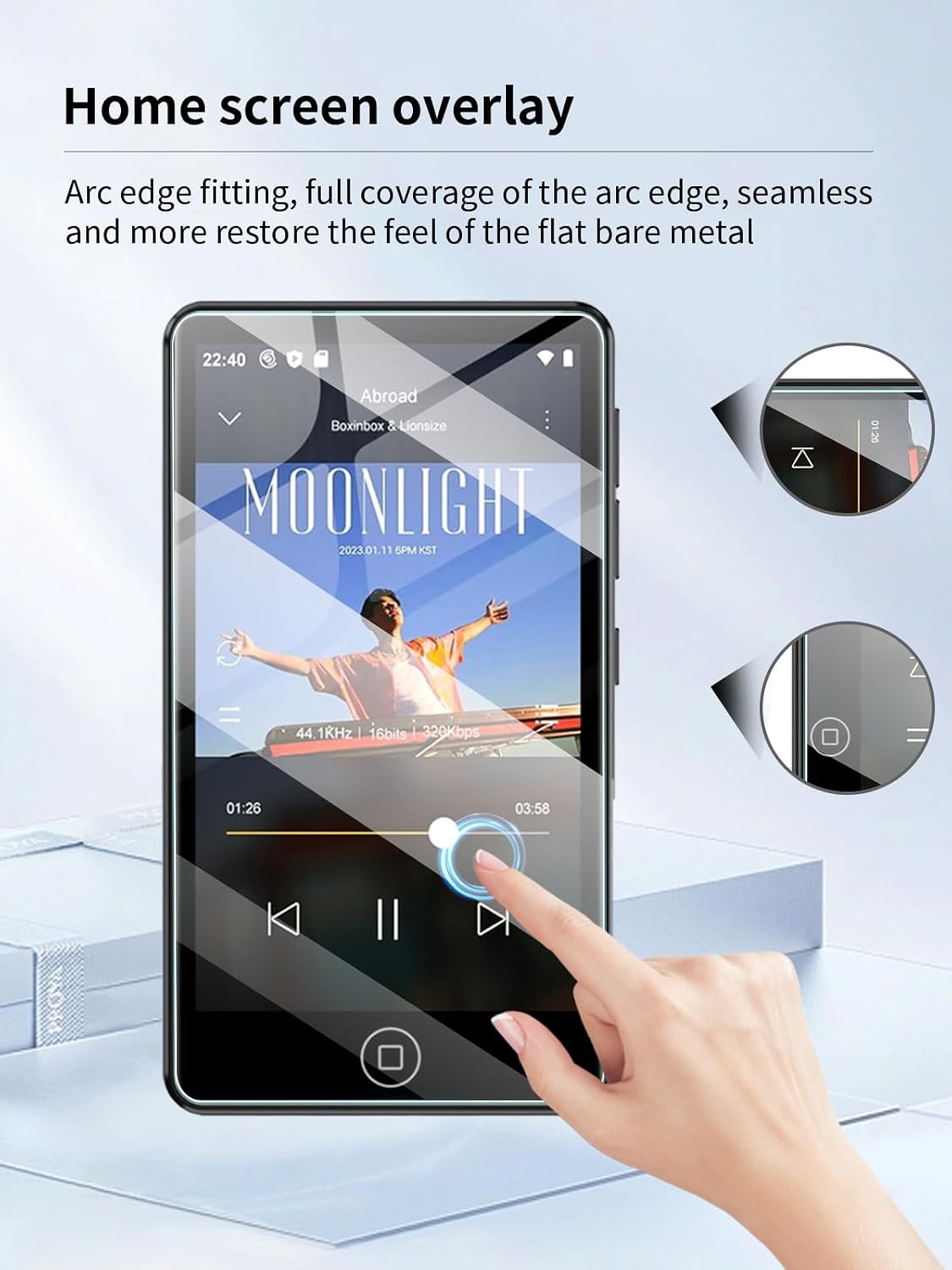 UYRUREL M302 4.02 Inches MP3 3 Pack Screen Protector for AGXOV Touchscreen Player, High-definition Scratch Resistant