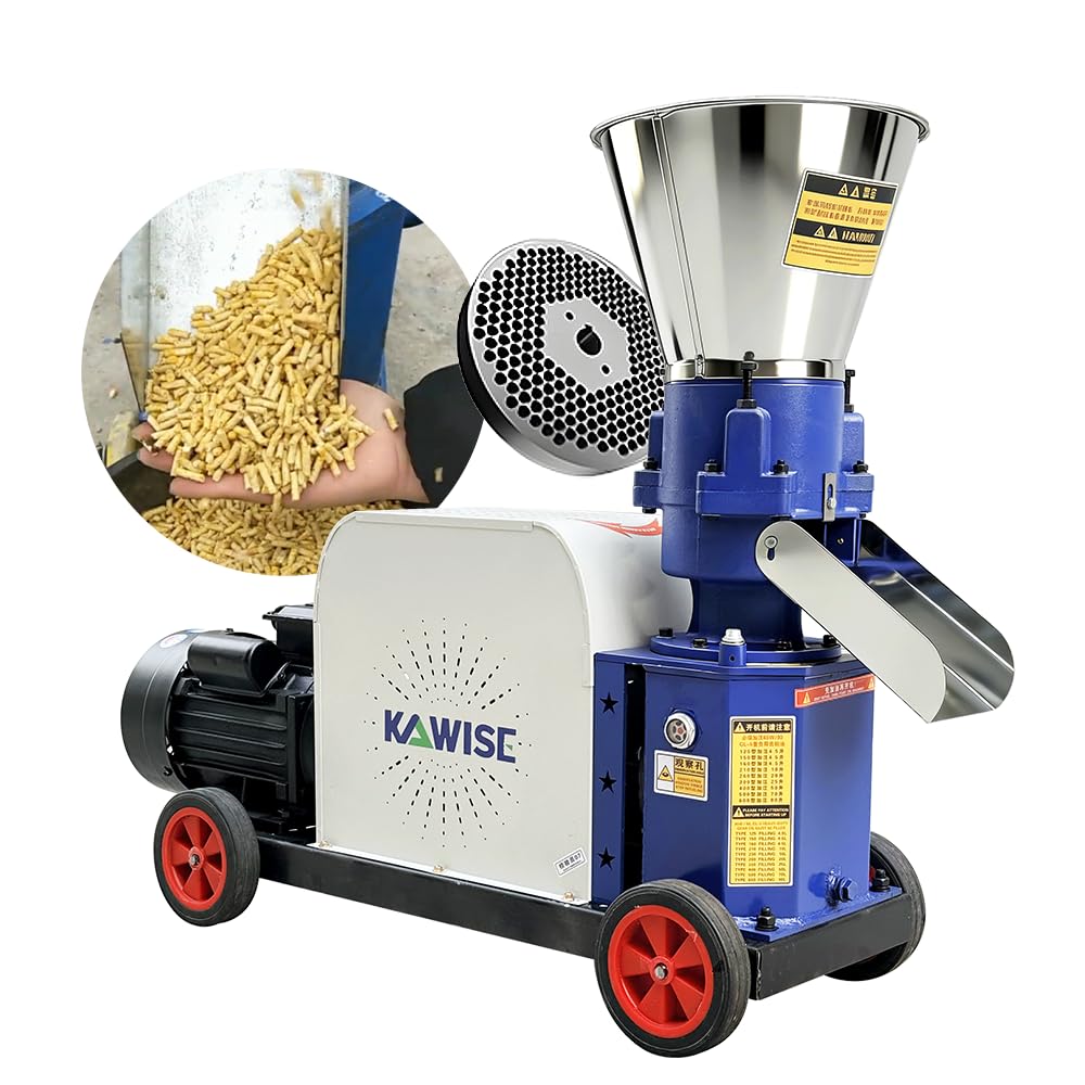 160 Feed Pellet Machine 5.5 kW 110V 60Hz US Voltage Three Roller Flat Die 4 mm Disc 100 to 200 kg per Hour for Chicken Duck Goose Pig Rabbit Feed