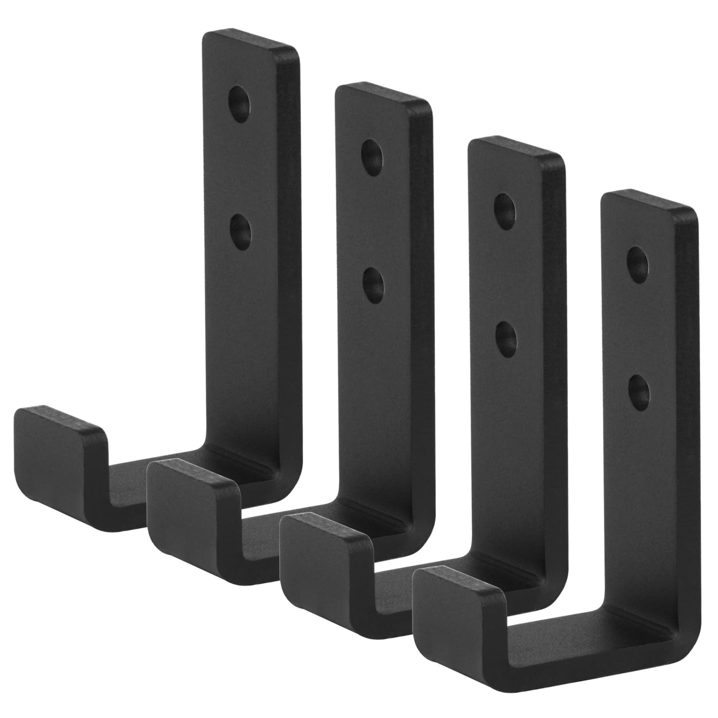 OTTFF 4 Pack 2-3/4" Heavy Duty J Hook, Black Steel Wall Mount Utility Hanger for Gym Barbell, Garage, 260 lbs