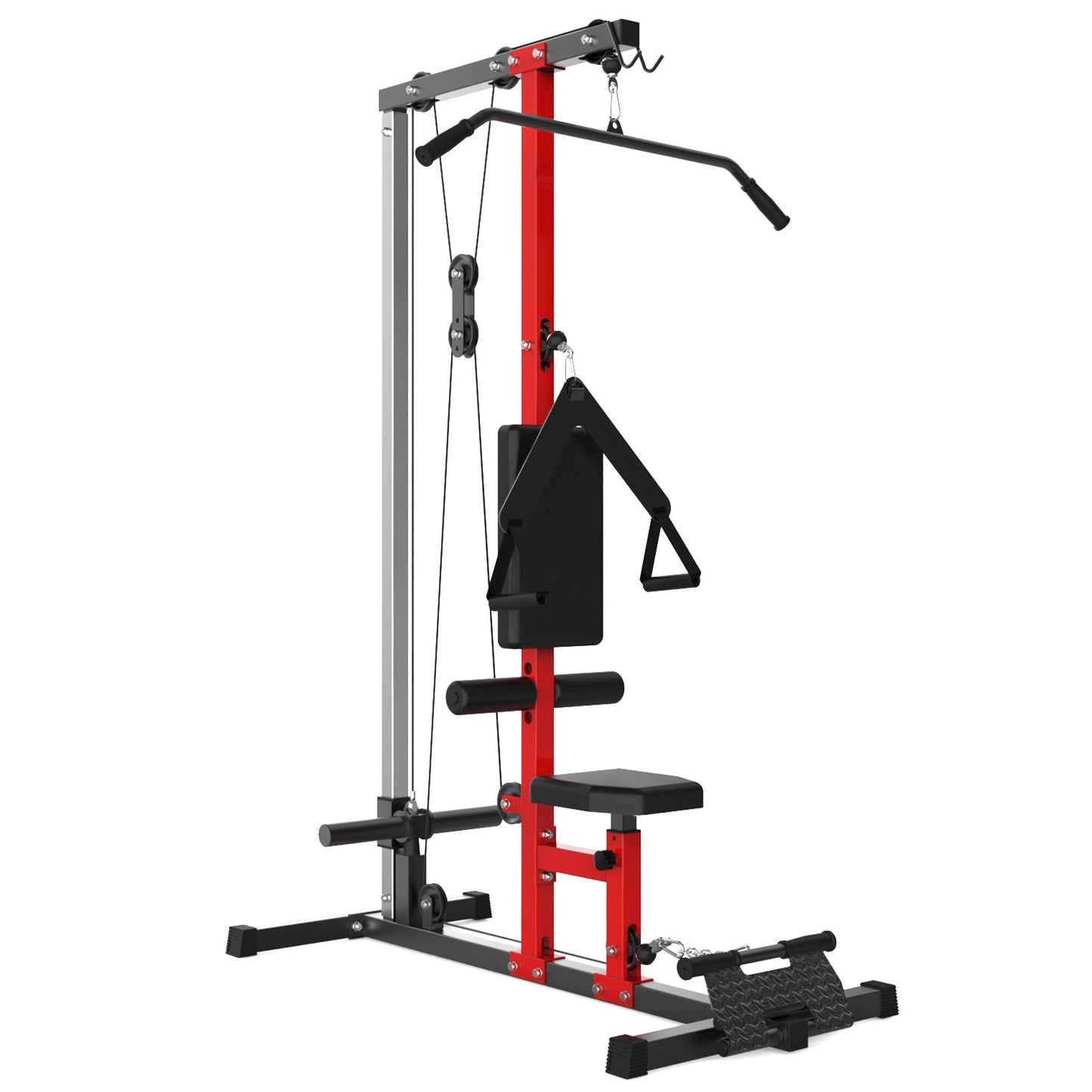 TROPOW LAT Pulldown Machine, Multi-Functional Cable Machine with High and Low Pulley Station, Row Cable Machine Home Gym with Leg Support, Tricep Workout Equipment