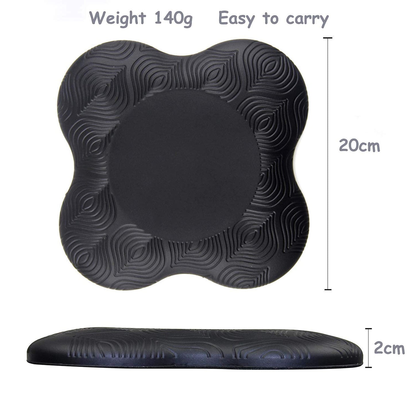 Zealtop Yoga Knee Pads Cushion Extra Thick for Knees Elbows Wrist Hands Head Foam Yoga pilates work out kneeling pad (black 2packs)