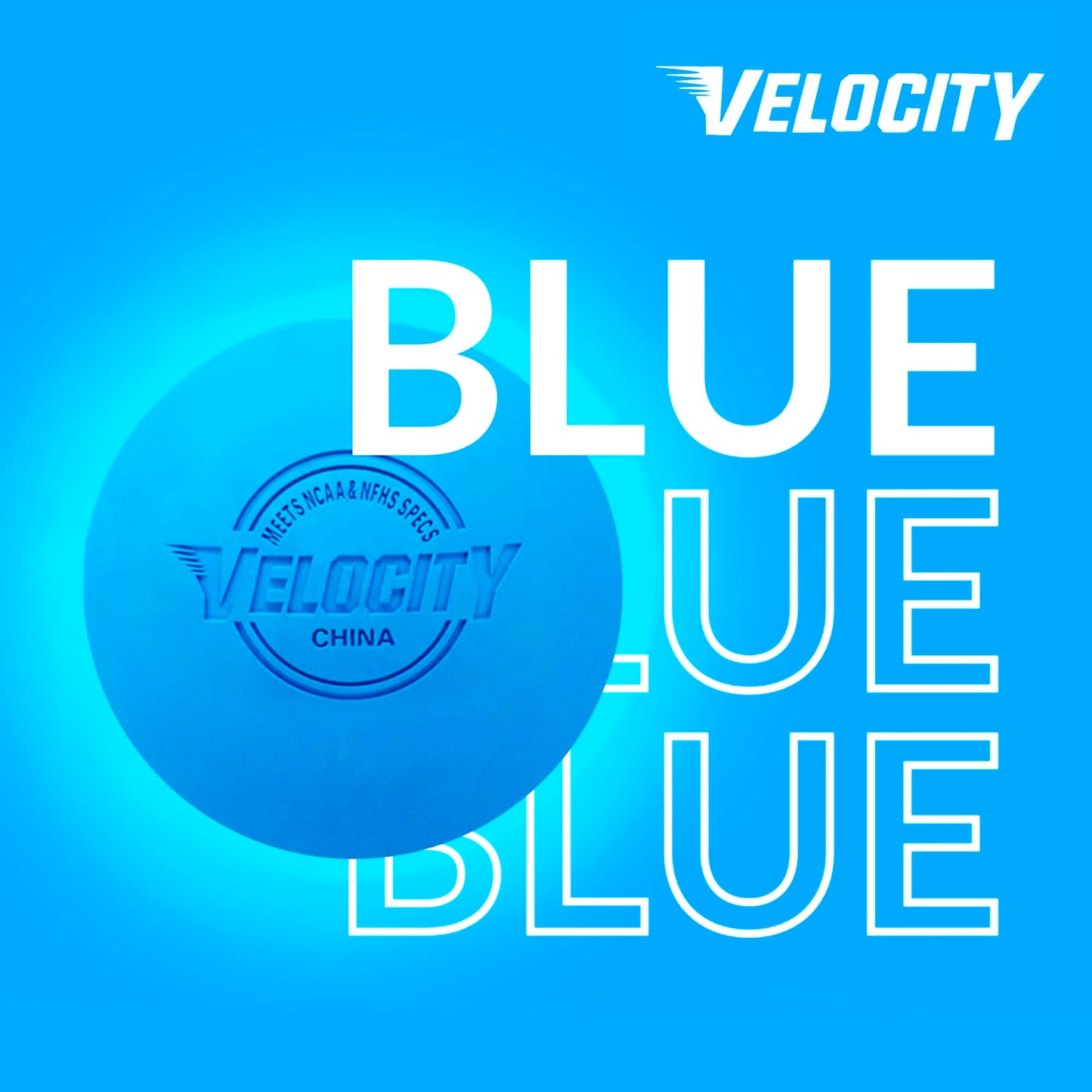 Velocity Practice Lacrosse Balls - 1, 2, 3, 6, 12, 18, 24, 36, 60 and 120 Packs - Official Size and Weight - Light Blue