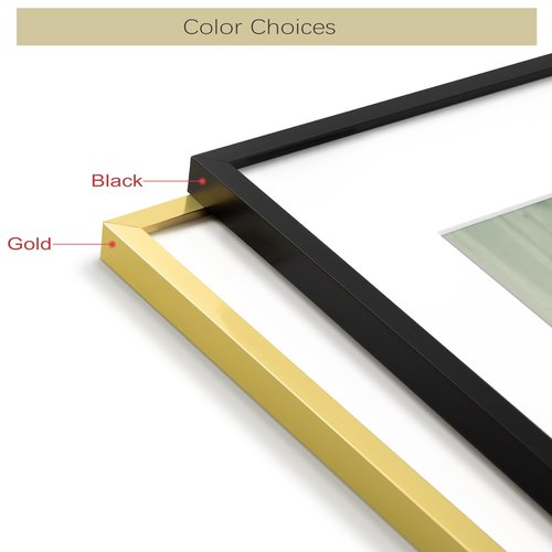 Golden State Art, 16x20 Picture Frame Set of 3, Gold Thin Border, Display Photo 11x14 with Mat or 16x20 Without Mat, Poster Frame for Wall Hanging Horizontal and Vertical