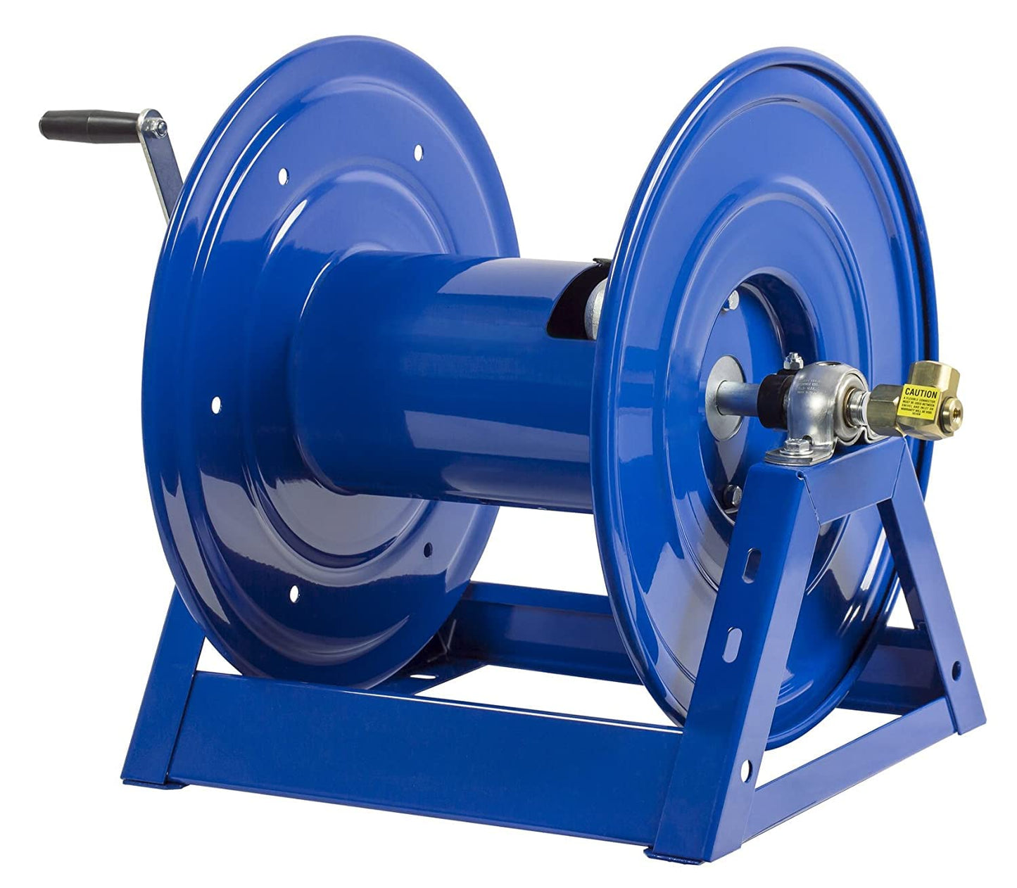 Coxreels 1125-6-100 Hand Crank Steel Hose Reel, 1125 Series – 1" x 100', 3,000 PSI - Heavy Duty All Welded Steel A Frame – Adjustable Tension Break – Made in The USA, Blue