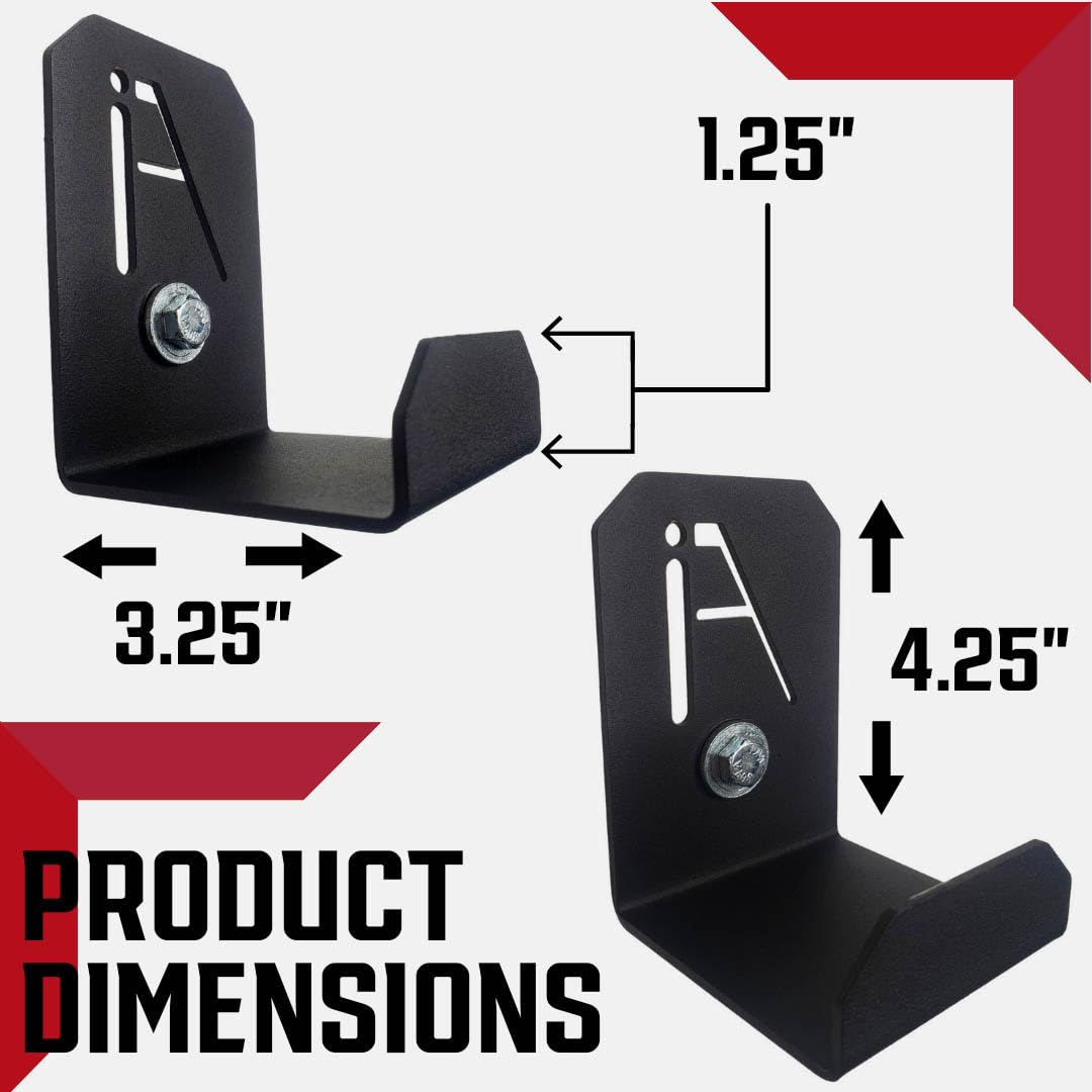 IRON AMERICAN Multi-Use Weight Bench Brackets - Heavy-Duty Gym Storage Wall Mounted Rack - Hang Benches, Rowing Machines, Hex Bars, Barbells 100lb Capacity - Hardware Included Made in USA