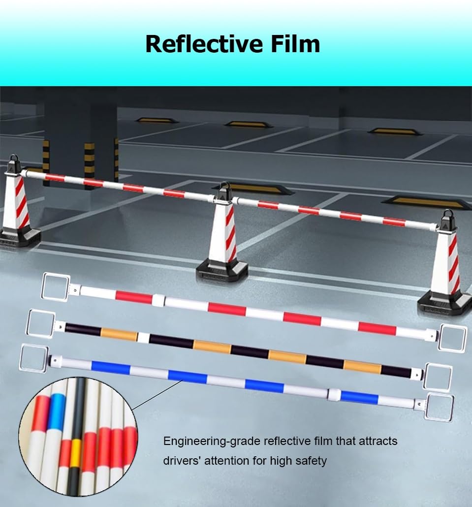 Retractable Cone Bar, 47"-79" Adjustable Traffic Safety Barrier, Lightweight Extendable Barricade for Construction, Events, and Outdoor Use - Portable Safety Solution(Red and White,4pcs)