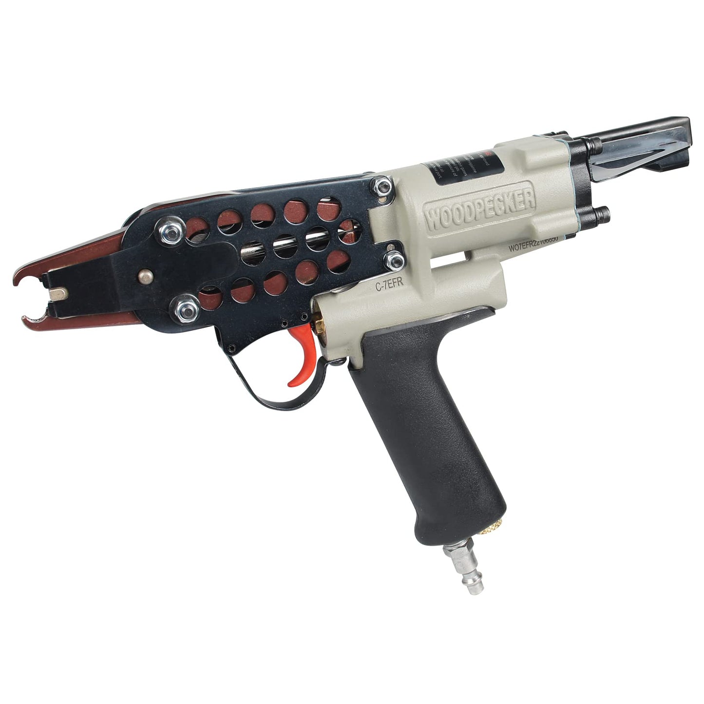 Woodpecker #C-7EFR 15 Gauge Pneumatic Hog Ring Staple Gun, New Adjustable Speed Generation 3/4-Inch Inner Crown Air Power C Ring Stapler, 4.8-8.0mm Closure Diameter Hog Ring Plier for Spring Mattress