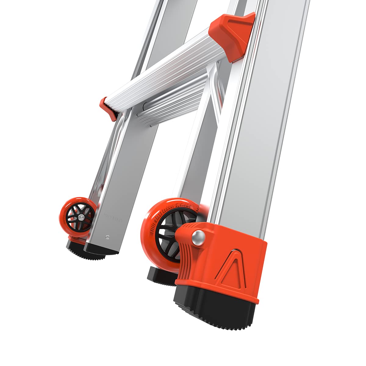 Revolution 2.0, Model 17 - ANSI Type IA - 300 lb Rated, Aluminum Articulated Extendable Ladder with TIP & Glide Wheels and Ratchet Levelers