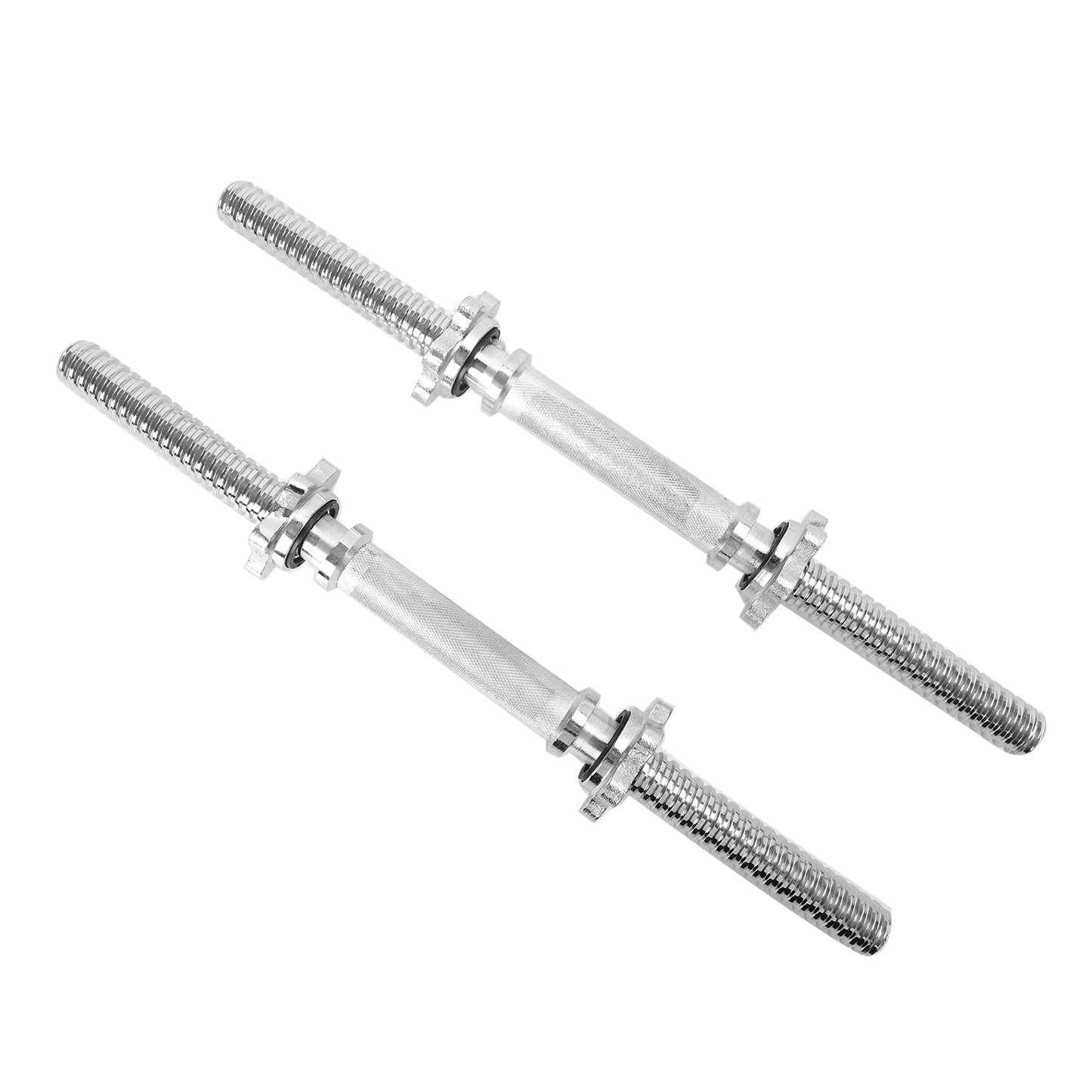 Threaded Dumbbell Chrome Handles 1 Inch Pair, 18" Adjustable Dumbbell Bar Handles, Fits Standard Weight Plates with 1” Diameter, for Gym Workouts, Exercise, Weightlifting, Sold in Pair