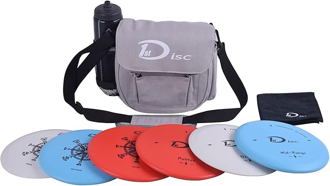 Disc Golf Set- Putter, Mid-Range, Driver, Mini Disc, Towel with Bag
