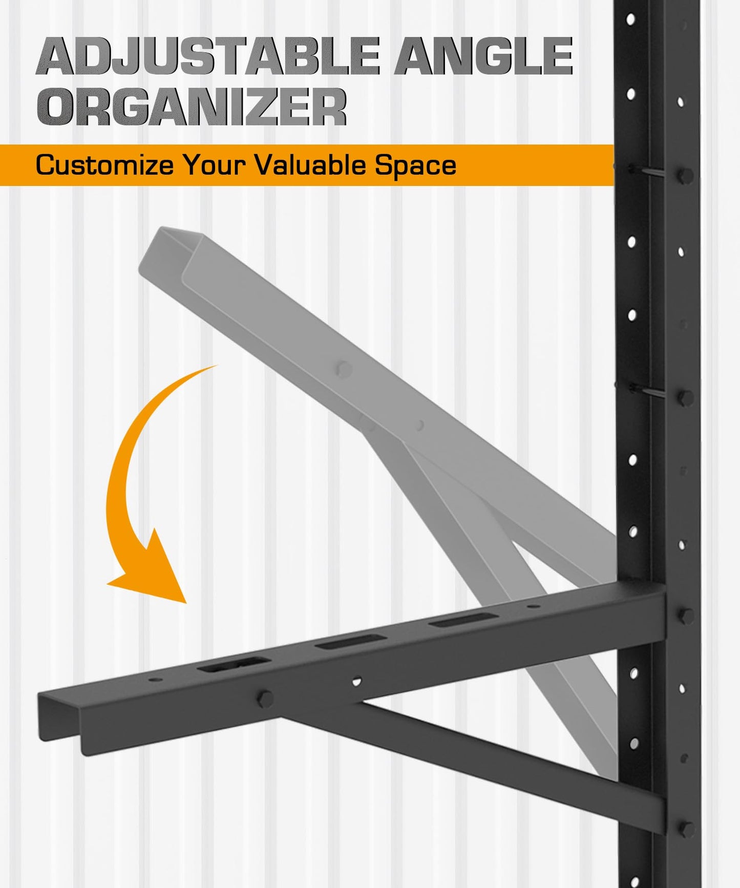 Autoholic Shipping Container Shelving Rack Container Hanging Shelf Brackets Adjustable Rack Fit for 12in 24 in Lumber Efficient Storage Space No-drill Installation Vertical Storage