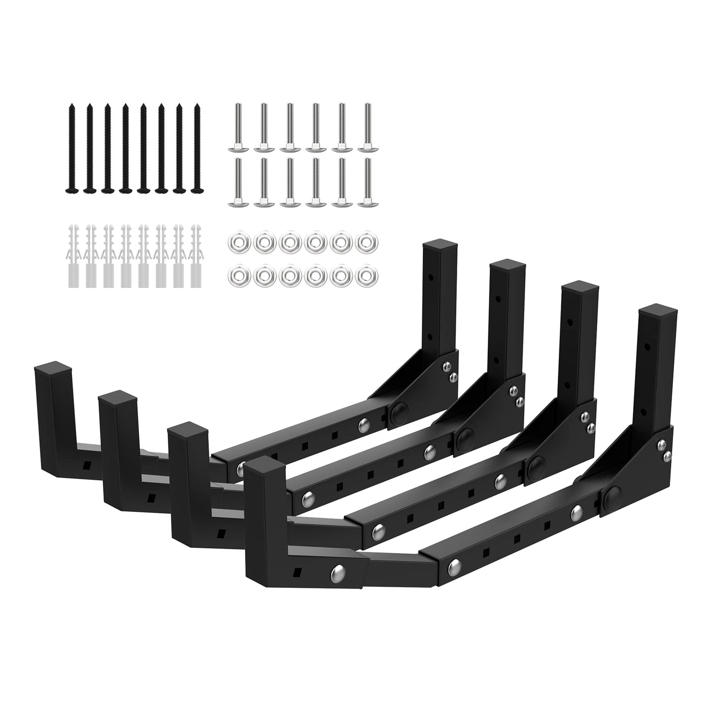 WALMANN Kayak Storage Rack, Wall Mount Kayak Hooks for Garage Kayak Wall Hangers for Kayak, Surfboard, Skiis, Snowboard, Paddle Board(2 Pairs for 2 Kayaks)