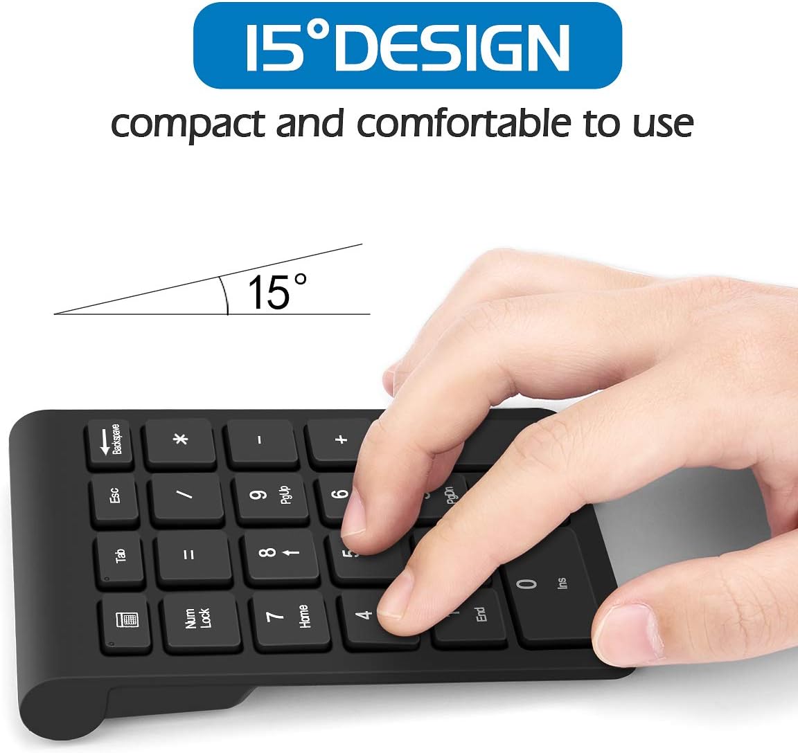 Foloda 22 2.4 Accounting 10 Wireless Number Pads, Numeric Keypad Numpad Keys Portable GHz Financial Number Keyboard