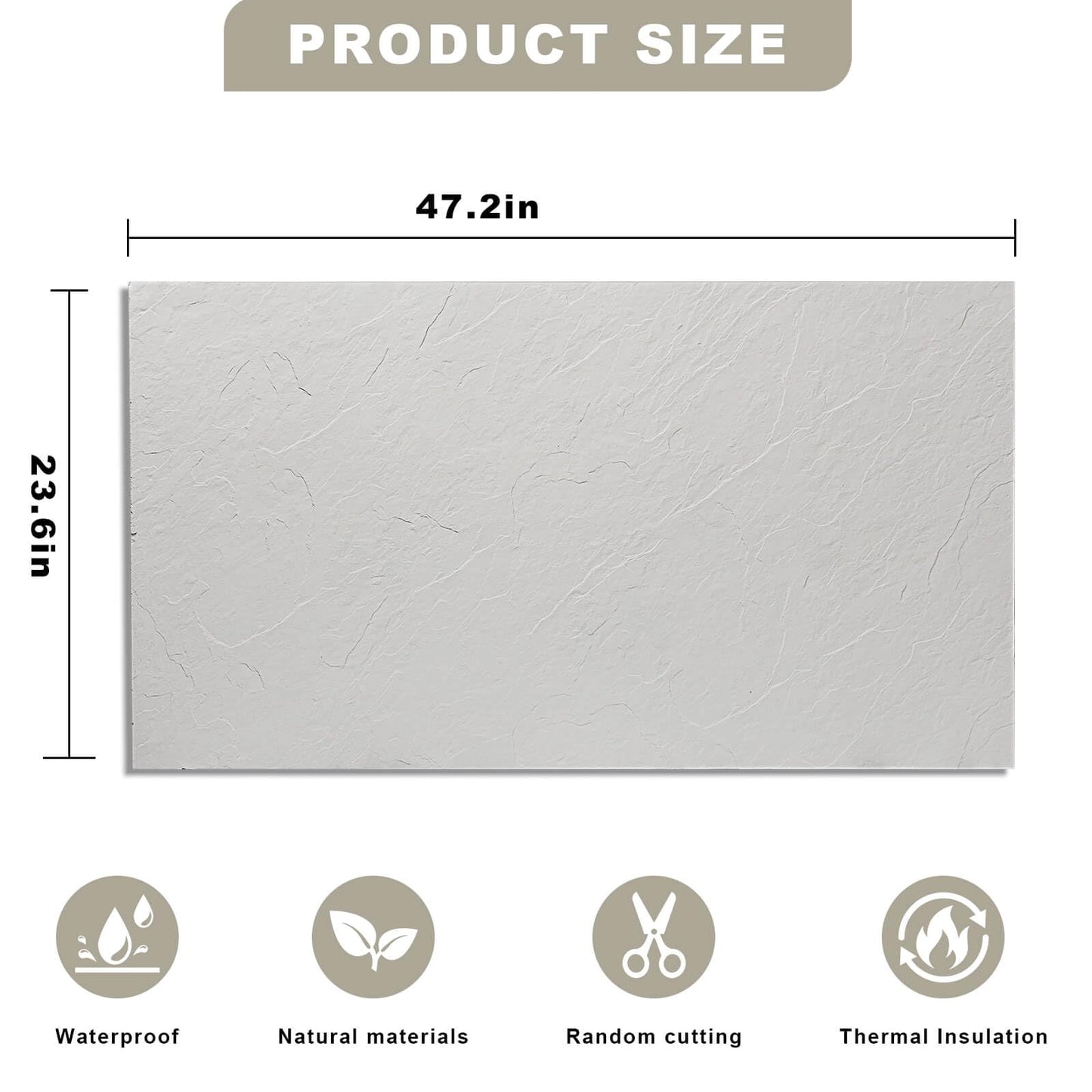 3D Wall Panels - 4PCS 47.2"x23.6" Faux Stone Wall Covering - MCM Modified Clay Material for Home Art, Accent Brick, Modern Exterior/Interior Decoration, Covering 31 sq.ft White Slate