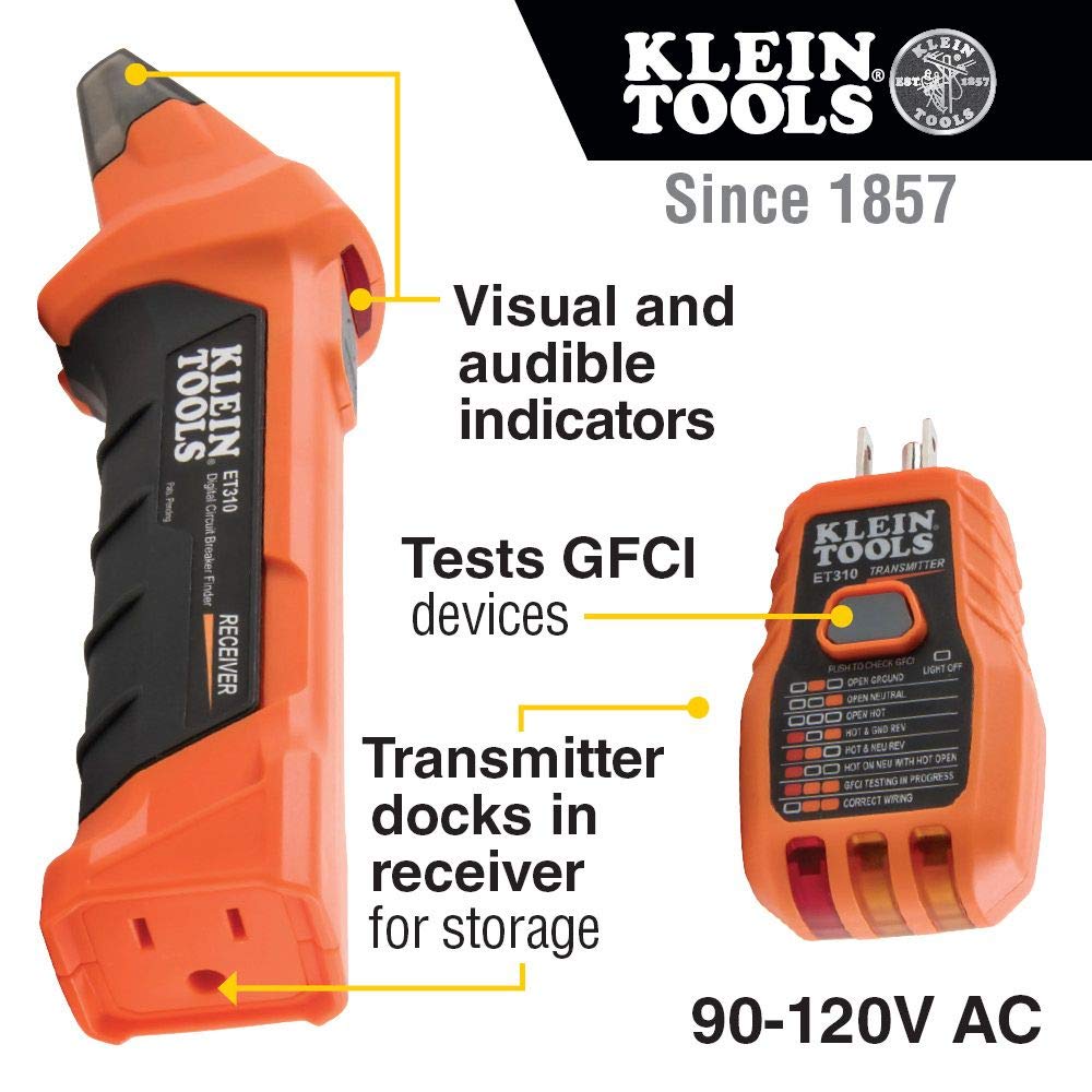 Klein Tools Digital Clamp Meter (CL900) and Circuit Breaker Finder Kit with Voltage Tester Pen