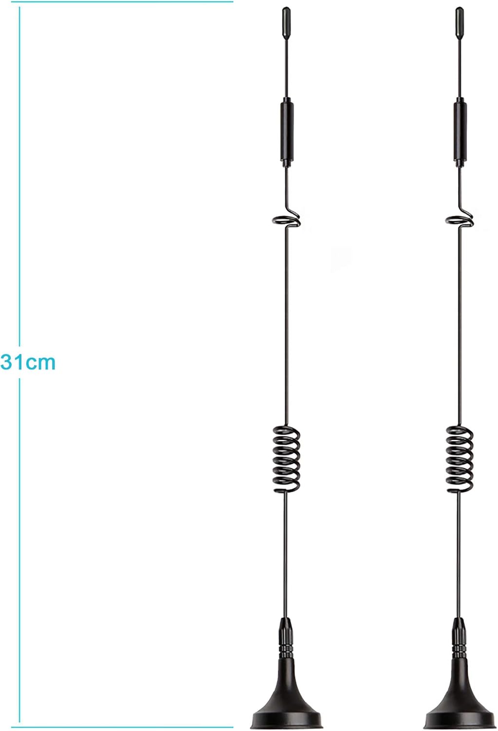 BINGFU 4G 8dBi (2-Pack) 4G LTE Antenna Magnetic Base MIMO SMA Male Antenna Compatible with LTE Wireless CPE Router
