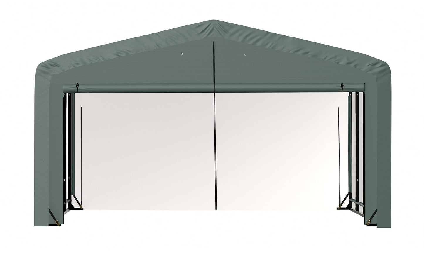 ShelterLogic ShelterTube Garage & Storage Shelter, 20' x 32' x 12' Heavy-Duty Steel Frame Wind and Snow-Load Rated Enclosure, Green