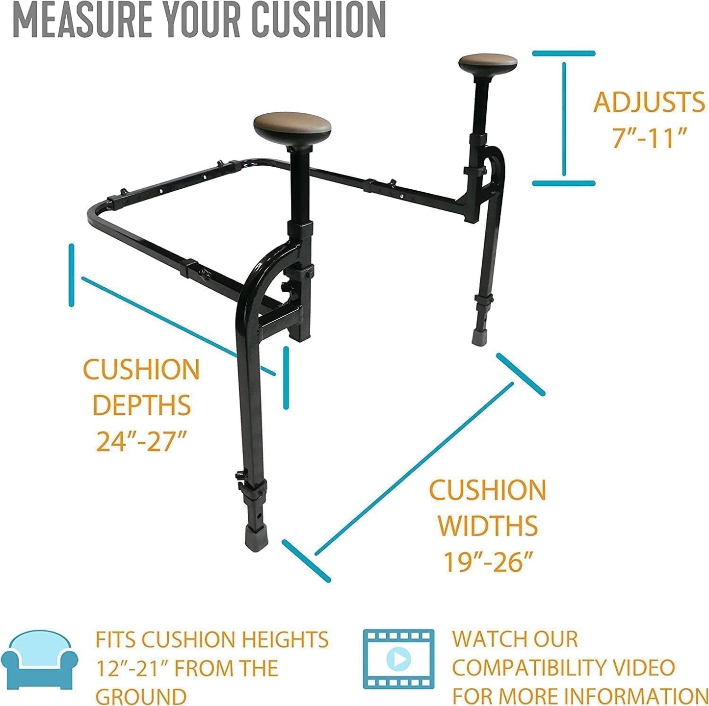 Stander Heavy Duty EZ Stand-N-Go, Bariatric Chair Lift Assist for Elderly, Grab Bar Standing Handle for Seniors, Daily Living Mobility Aid