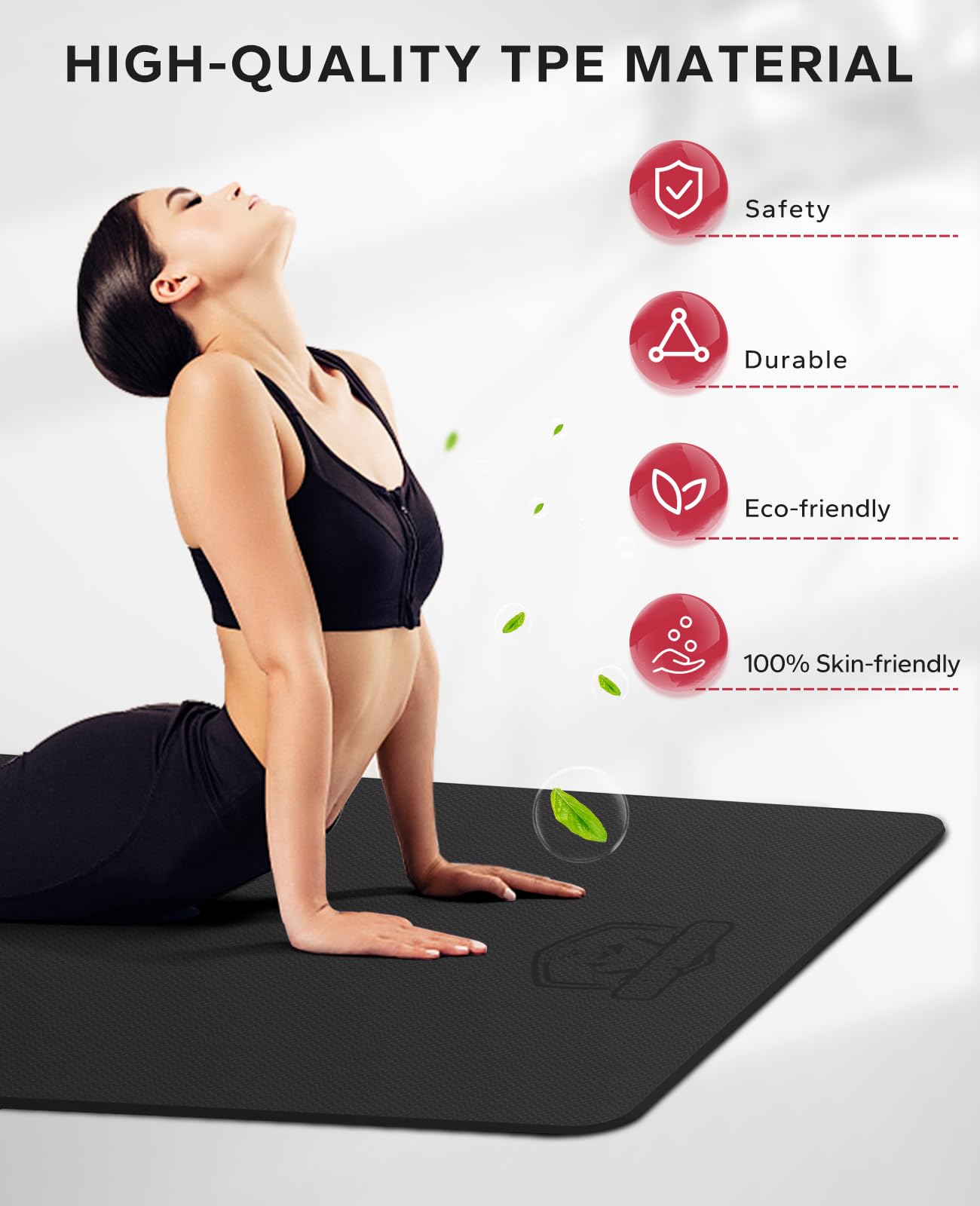 HAPBEAR Extra Large Yoga Mat - 72"x48"x6mm (1/4 inch), Non-Slip, Durable, Eco-Friendly, Thick Wide Exercise Mat for Home Workouts, Yoga, Pilates, Stretching, Meditation (Barefoot Exercise)