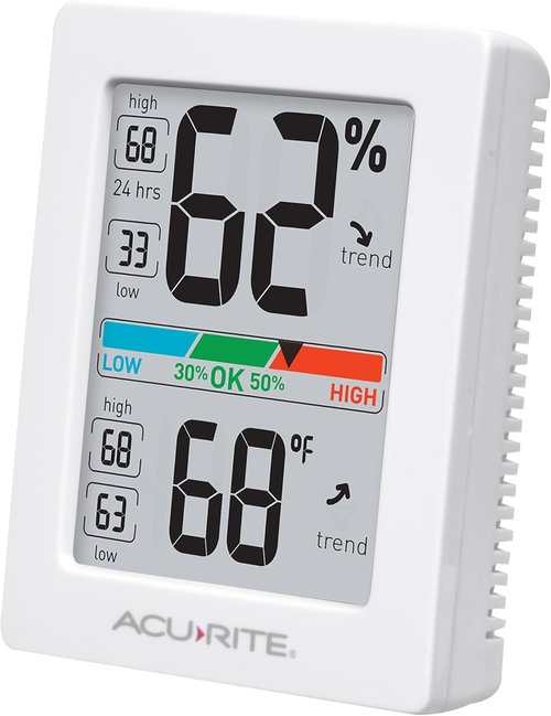 AcuRite Humidity Meter - Digital Thermometer & Hygrometer with Comfort Scale | 3 x 2.5 Inches, White