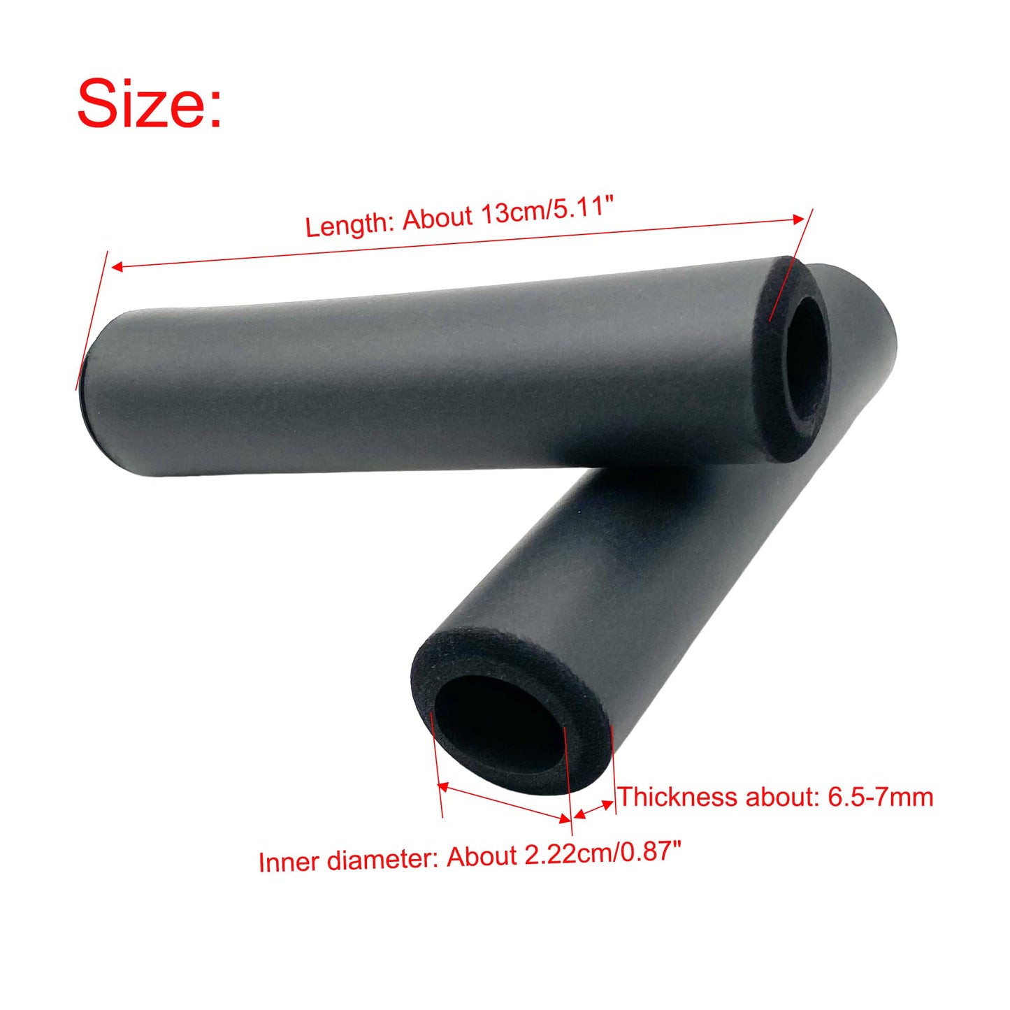 2 Pairs Ultralight Soft Foam Handlebar Grips, High Density Bike Handlebar Grips, Resist to Slip and Shock-Absorbing Mountain Bike End Grips for MTB, Beach Vehicle, Scooter